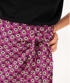 jupe portefeuille courte et fluide femme roseE871401_2