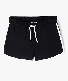 GEMO Short en maille avec biais contrastants fille noir standard