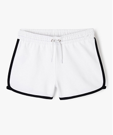 short en maille avec biais contrastants fille blanc shortsE874301_1