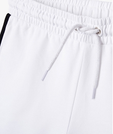 short en maille avec biais contrastants fille blanc standard shortsE874301_2