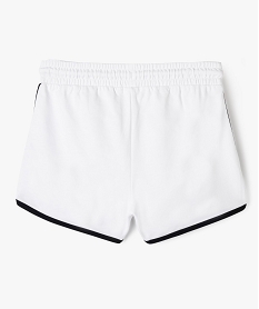short en maille avec biais contrastants fille blanc standard shortsE874301_3