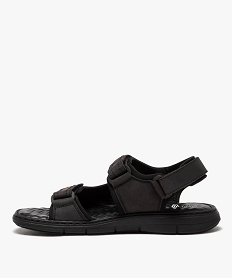 sandales homme avec brides unies en cuir et a scratch noir sandales et nu-piedsE874601_3