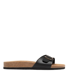 GEMO Mules hommes casual avec bride à large boucle noir vif