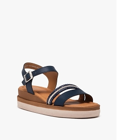 sandales avec bride fantaisie sur semelle compensee femme - valentina baldano bleu vif sandales plates et nu-piedsE875601_2