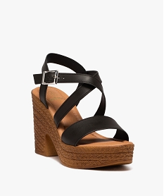 sandales femme a talon plateforme et semelle texturee noir standard sandales a talonE876001_2