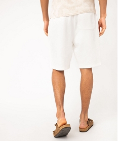 bermuda en maille avec ceinture ajustable homme blanc standard shorts et bermudasE876301_3