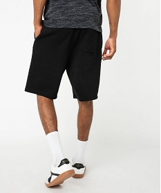 bermuda en maille avec ceinture ajustable homme noir standard shorts et bermudasE876601_3