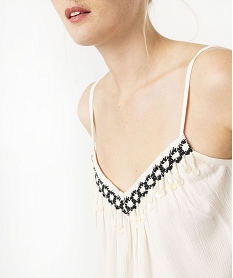 debardeur a fines bretelles avec pampilles en perles femme beige blousesE877301_2