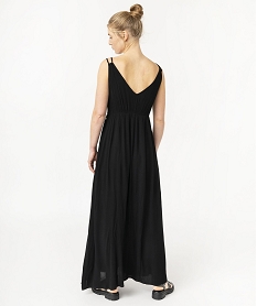 robe longue a fines bretelles avec broderies et perles femme noir robesE877601_3