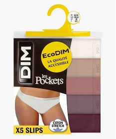 culottes en coton stretch femme (lot de 5) - les pockets eco dim multicolore culottesE878501_1
