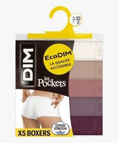 GEMO Shorties en coton stretch femme (lot de 5) - Les Pockets Eco Dim Multicolore