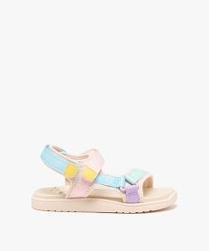 GEMO Sandales fille avec brides scratch en mesh Beige