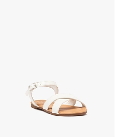 sandales fille a brides croisees et bride cheville a boucle blancE880901_2