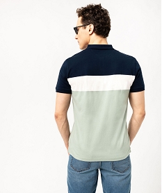 polo a manches courtes tricolore homme bleu polosE881101_3