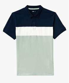 polo a manches courtes tricolore homme bleu polosE881101_4