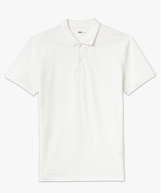 polo manches courtes en maille texturee homme blanc polosE881301_4