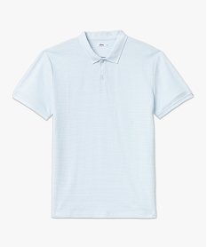 polo manches courtes en maille texturee homme bleu polosE881401_4