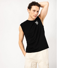 GEMO Débardeur avec motif streetwear sur la poitrine homme noir standard