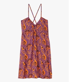 robe courte imprimee a fines bretelles femme violet robesE881801_4