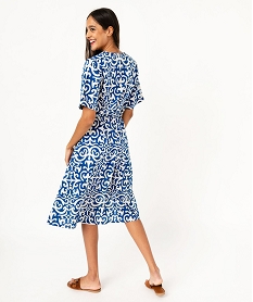 robe longue a manches courtes imprimee femme bleu robesE881901_3