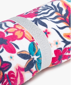 serviette de plage fleuri avec son elastique de maintien paillete enfant rose autres accessoires filleE882201_3