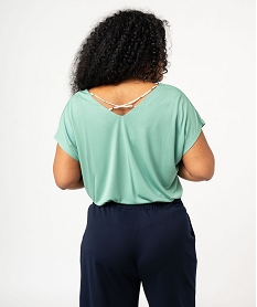 tee-shirt a manches courtes a double col v femme grande taille vert t-shirts manches courtesE884601_3