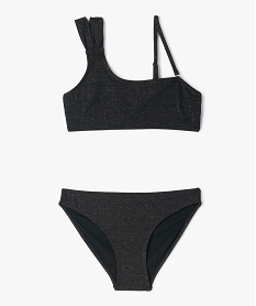 GEMO Maillot de bain 2 pièces en maille pailletée fille Noir