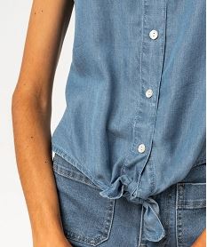 chemise sans manches en lyocell femme bleu chemisiersE886501_2