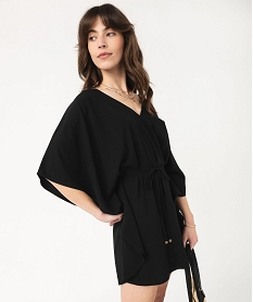 GEMO Robe de plage ample et fluide femme noir standard