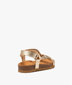 sandales fille unies a brides effet metallise et a scratch goldE889501_4