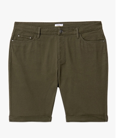 bermuda a revers en coton stretch femme grande taille kaki standard shortsE889801_4