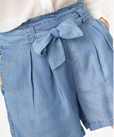 short en lyocell coupe large femme gris shortsE890001_2