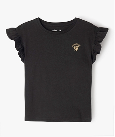 tee-shirt a manches courtes avec volants fille noir tee-shirtsE890501_1