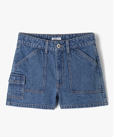 GEMO Short en jean multi-poches fille bleu vif