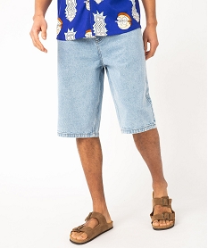 GEMO Bermuda en jean loose délavé homme blanc chine