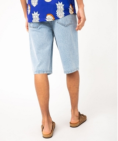 bermuda en jean loose delave homme bleu shorts en jeanE892501_3