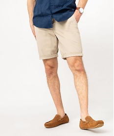 GEMO Bermuda chino en twill de coton stretch homme beige standard