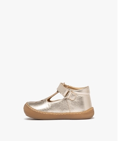 chaussures premiers pas bebe fille en cuir vernis uni et a scratch - na! jauneE894701_3