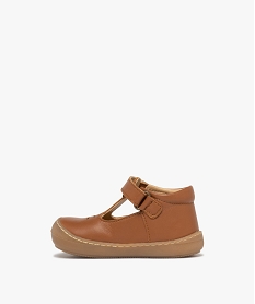 chaussures premiers pas bebe garcon salome en cuir uni et a scratch - na! orangeE894801_3