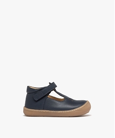 chaussures premiers pas bebe garcon salome en cuir uni et a scratch - na! bleu chaussures de parcE894901_1