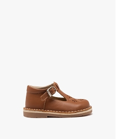 GEMO Babies bébé garçon en cuir uni avec dessus perforé marron standard