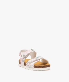 sandales bebe fille imprimees a double scratch blanc sandales et nu-piedsE895201_2