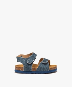 sandales bebe garcon en toile effet denim avec double scratch bleu sandales et nu-piedsE895401_1