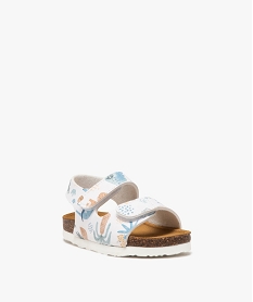 sandales bebe garcon a motifs avec brides a scratch blanc sandales et nu-piedsE895501_2
