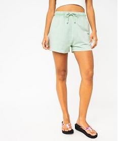 GEMO Short en maille avec ceinture ajustable femme Vert