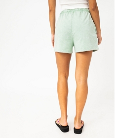 short en maille avec ceinture ajustable femme vert shortsE896801_3