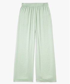 pantalon large et fluide en satin uni femme vert pantalonsE897001_4