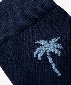 chaussettes hautes a motif palmiers homme (lot de 2) bleuE898301_2