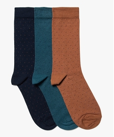 GEMO Chaussettes à motifs pois homme (lot de 3) Bleu