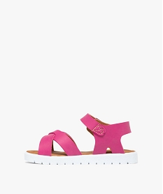 sandales fille a brides unies avec boucle et semelle contrastantes rose standard sandales et nu-piedsE901101_3